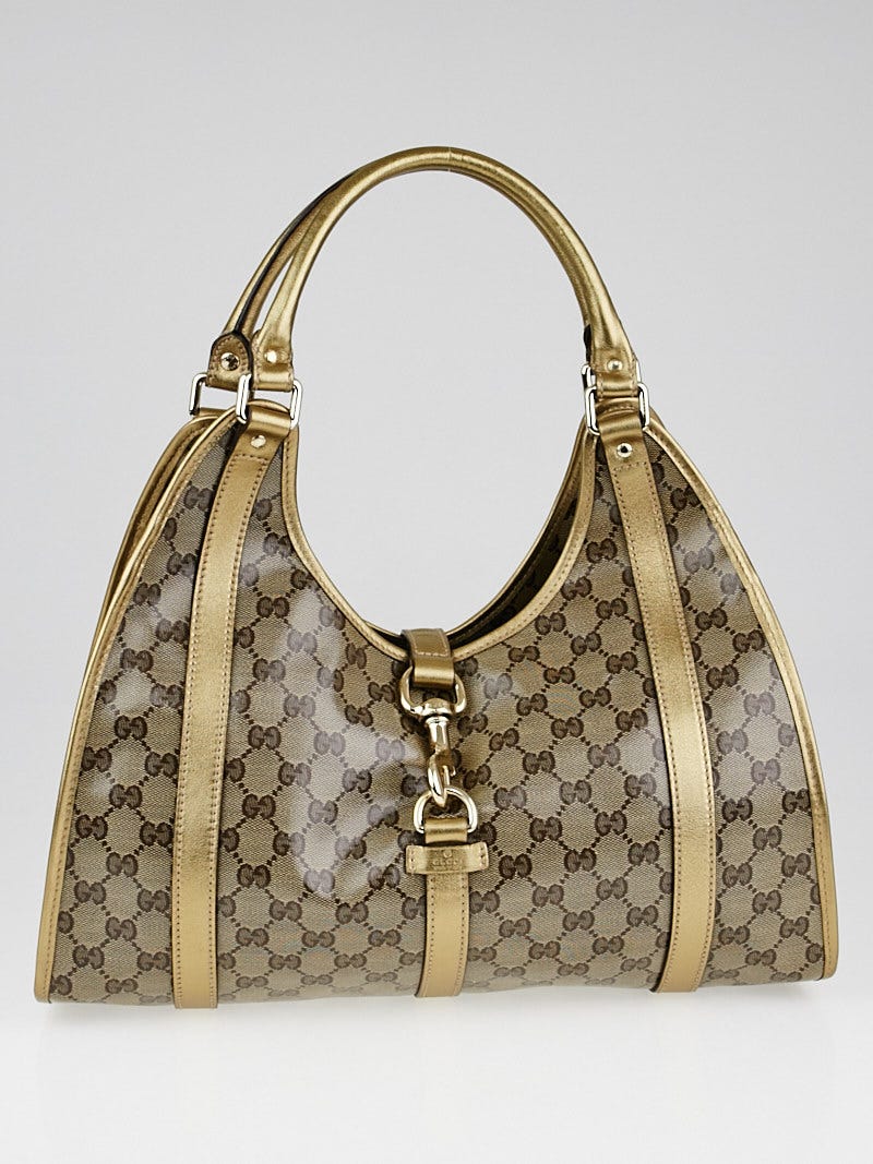 Gucci Beige/Gold Crystal Coated Canvas Joy Shoulder Bag | Yoogi's