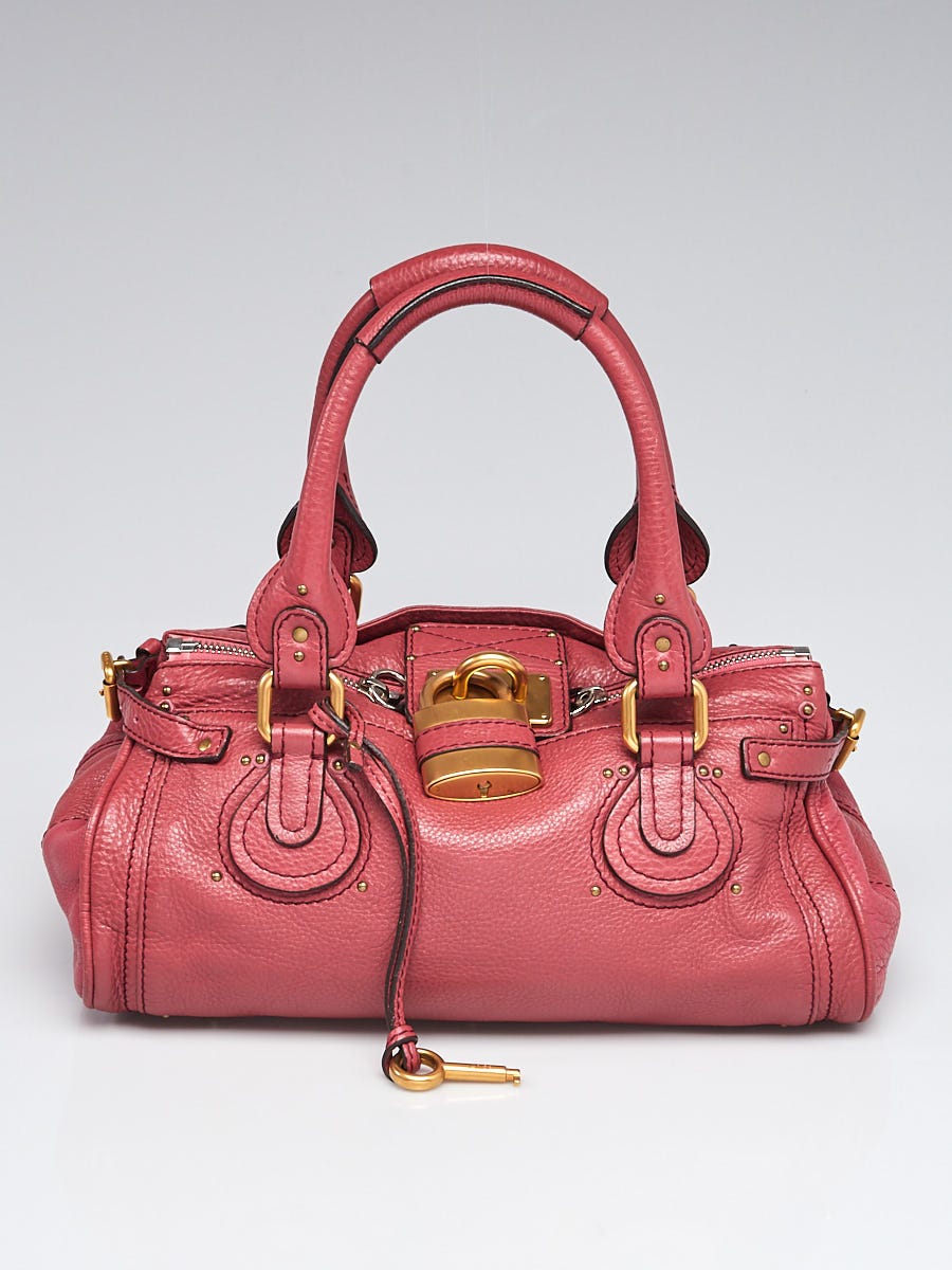Chloe Pink Leather Paddington Medium Satchel Bag | Yoogi's Closet