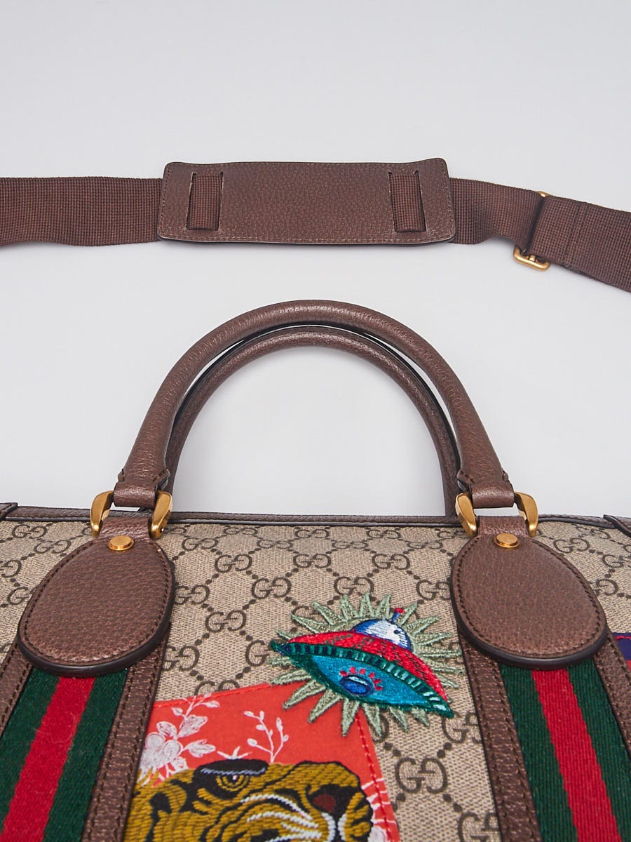 Gucci Beige GG Coated Canvas Supreme Courrier Soft Duffle Bag