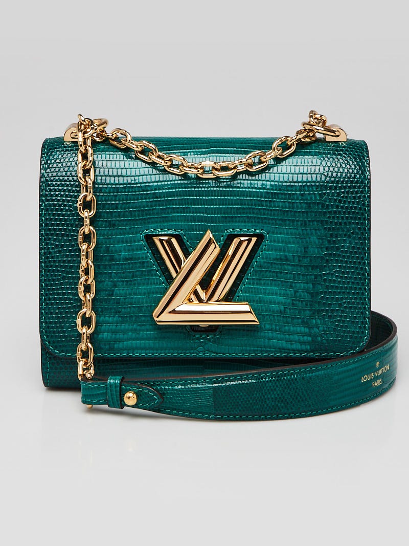 Louis Vuitton Emerald Green Lizard Twist PM Bag | Yoogi's Closet