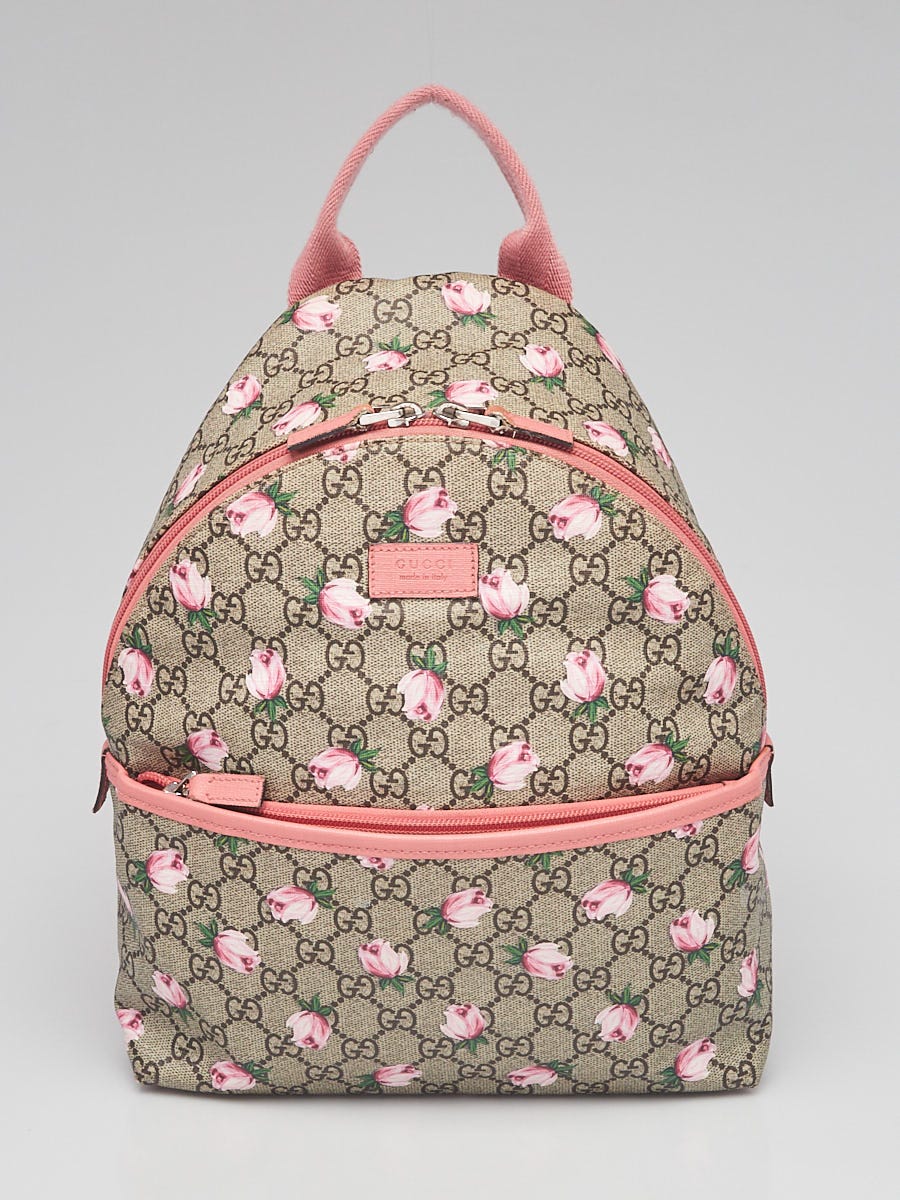 Gucci Beige/Ebony GG Coated Canvas Supreme Roses Children's