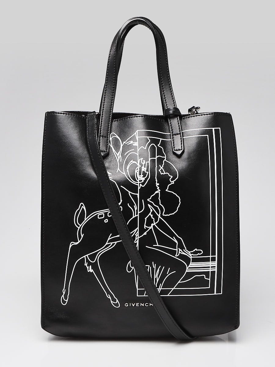 Givenchy Black Leather Bambi Antigona Small Stargate Shopper Tote