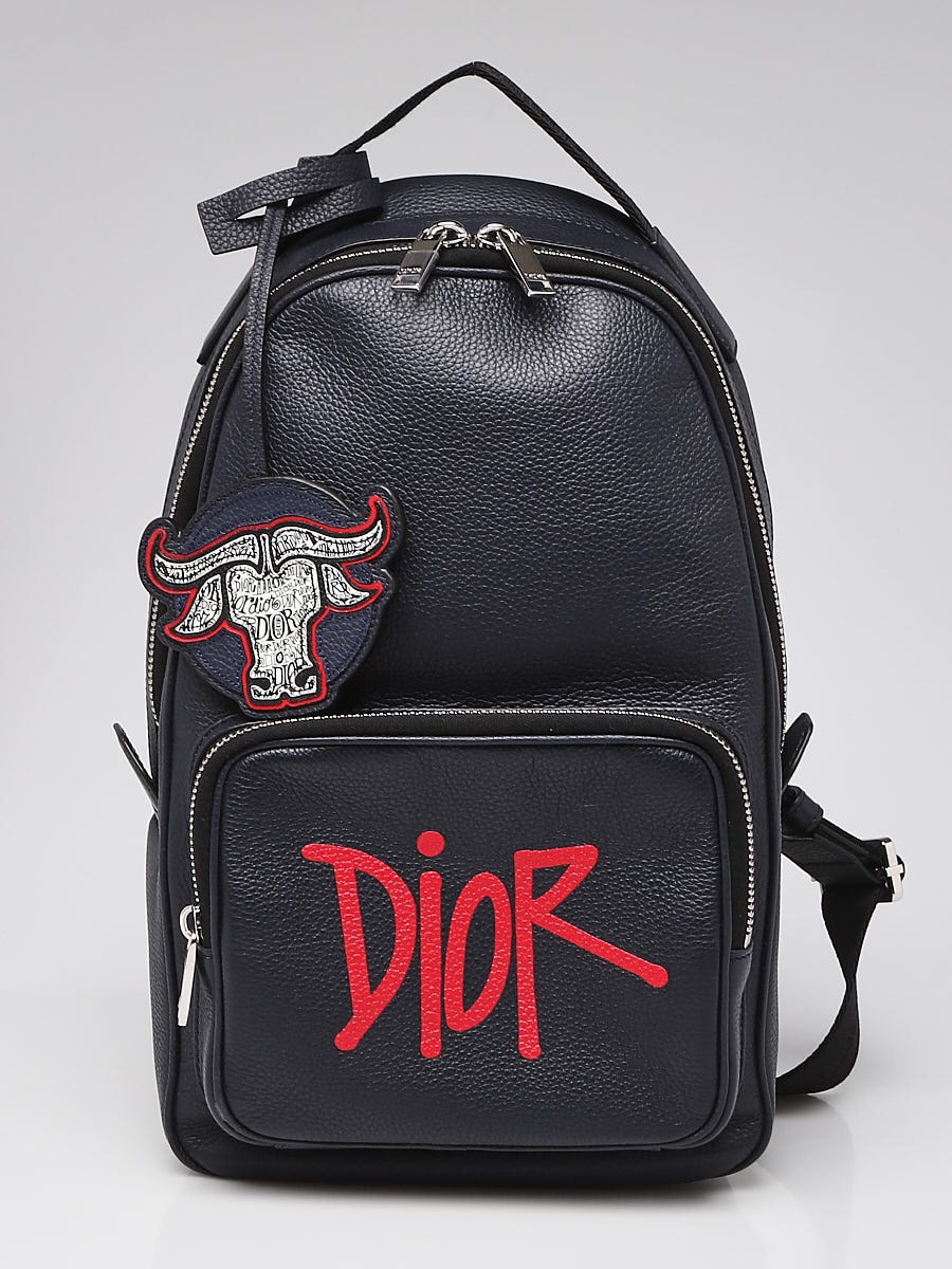 Christian Dior X Shawn Stussy Black Leather Year of the Ox Sling