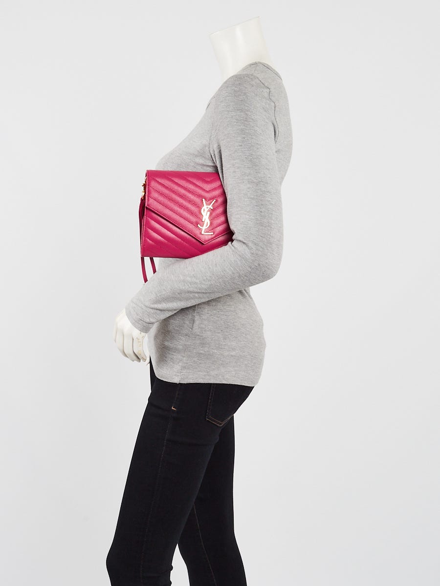 Yves Saint Laurent Pink Matelasse Quilted Leather Cassandre Flap