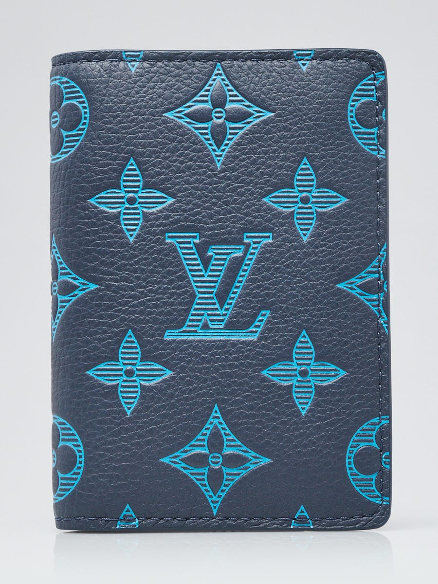 Louis Vuitton Blue Embossed Calfskin Leather Shadow Pocket