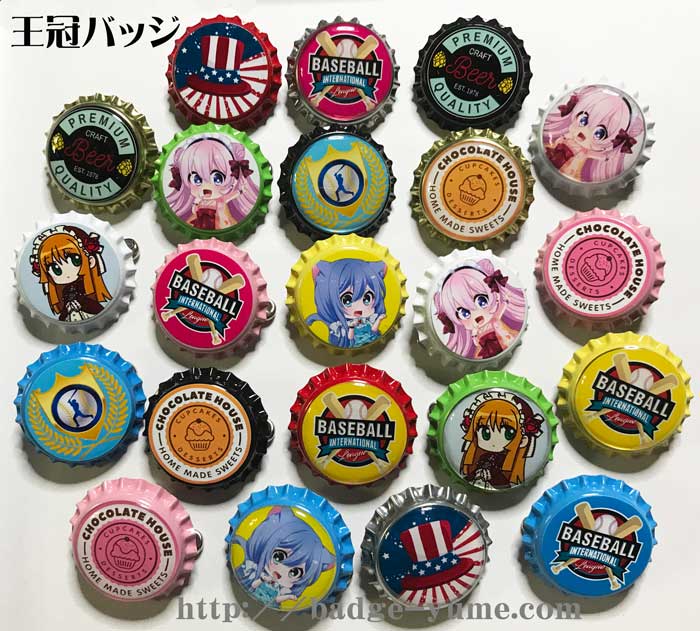王冠型缶バッチ