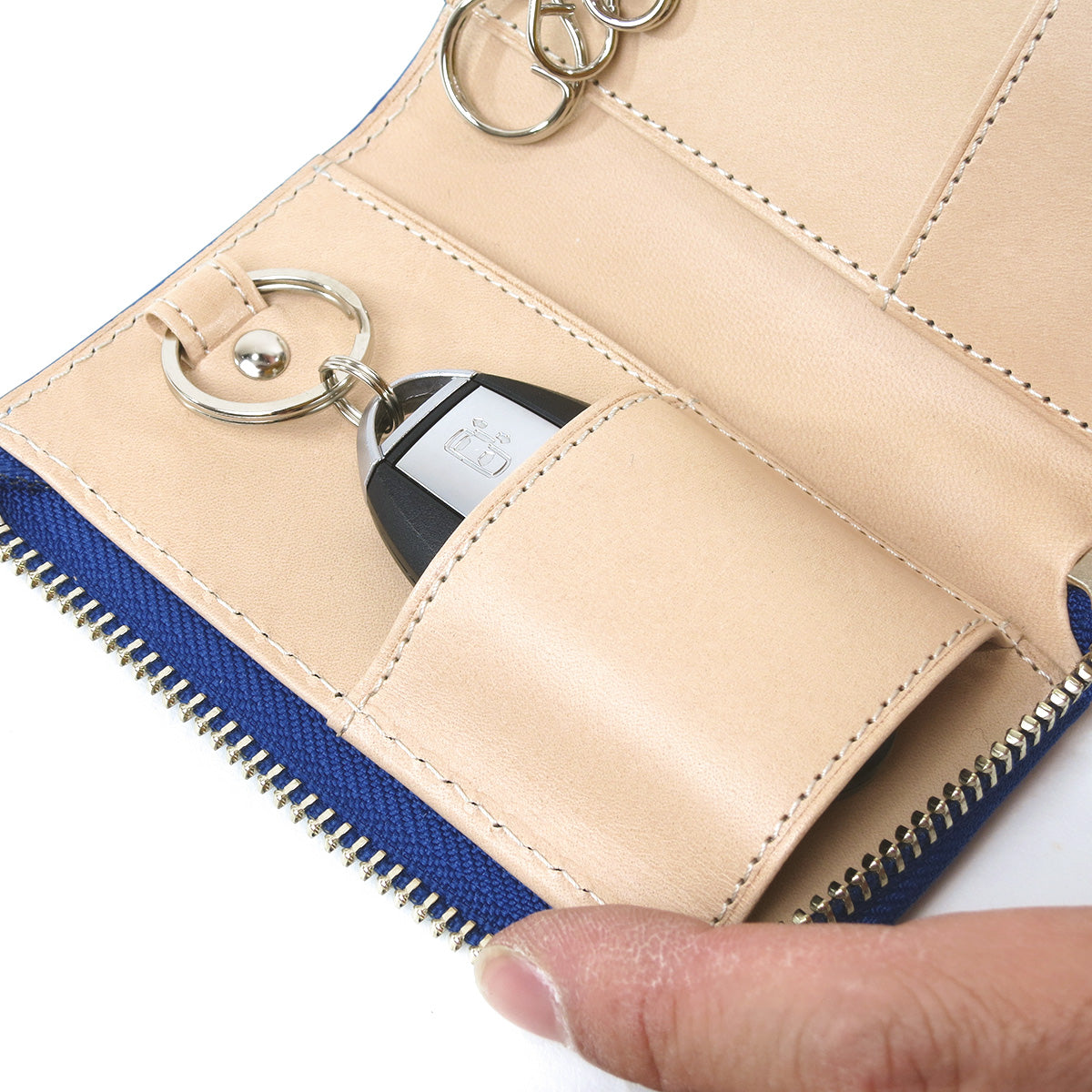 藍染め レザー スマートキー対応キーケース ZYS093