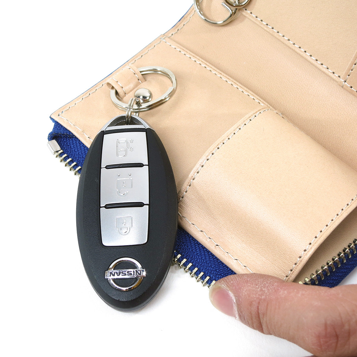 藍染め レザー スマートキー対応キーケース ZYS093