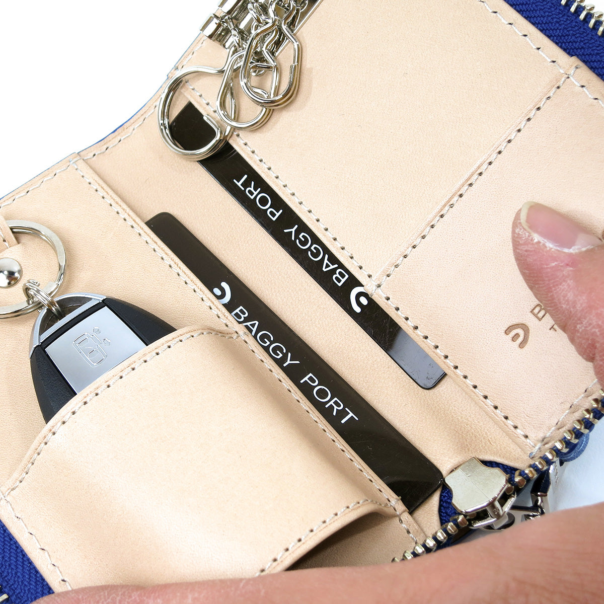 藍染め レザー スマートキー対応キーケース ZYS093