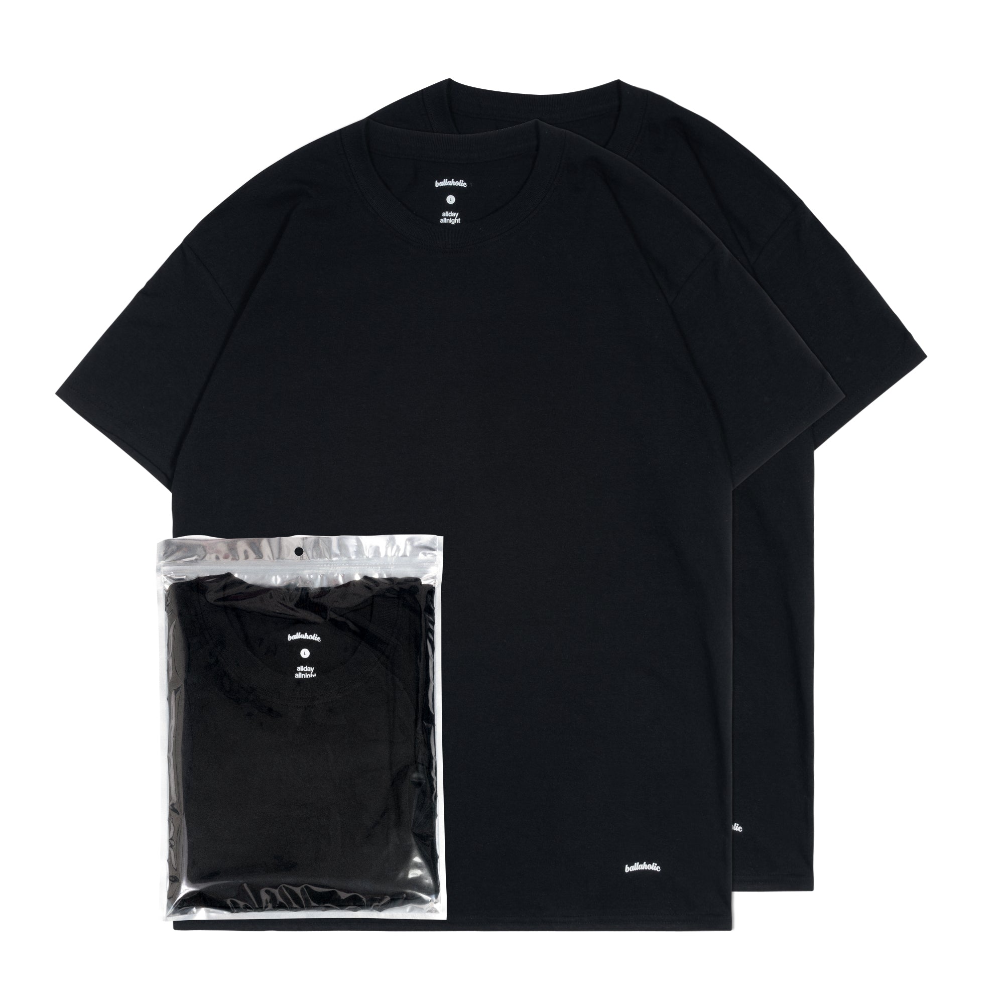 ballaholic 2 Pieces Crew Tee (black) – ballaholicオンラインショップ