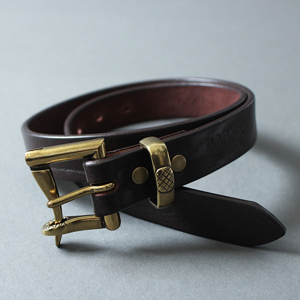 栃木レザー】“STANDARD” Fireman's Buckle 30mm Leather Belt【Gold