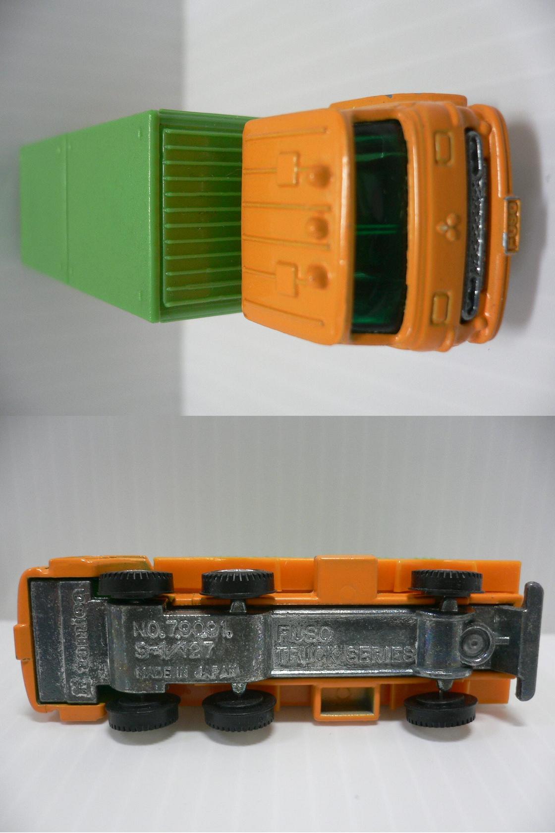 ◇トミカ 90-1-1 ふそうコンテナ運搬車 旧タイヤ(2D)◇ - 絶版トミカ