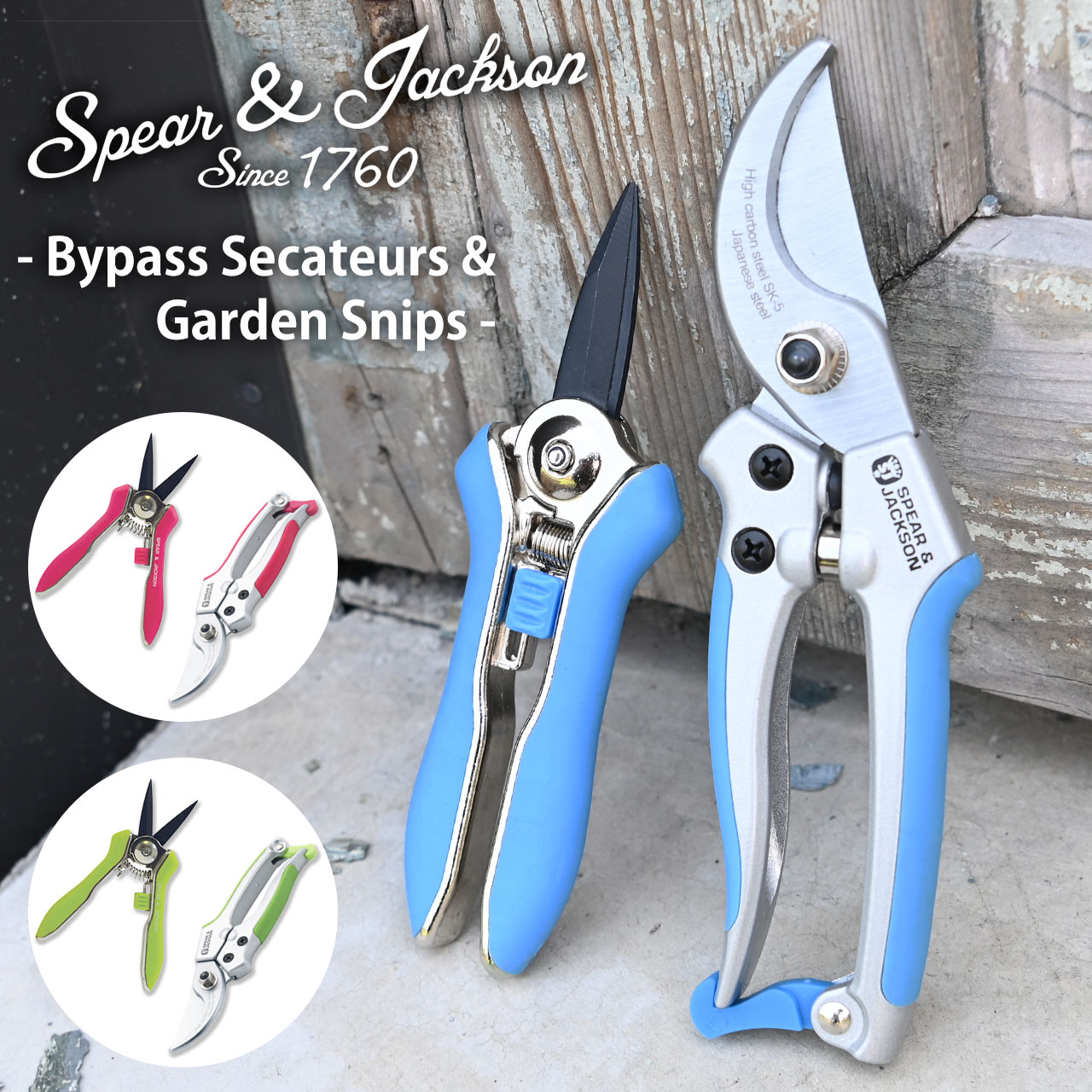 英国ブランド Spear＆Jackson 剪定鋏 バイパスタイプ MAX15mm