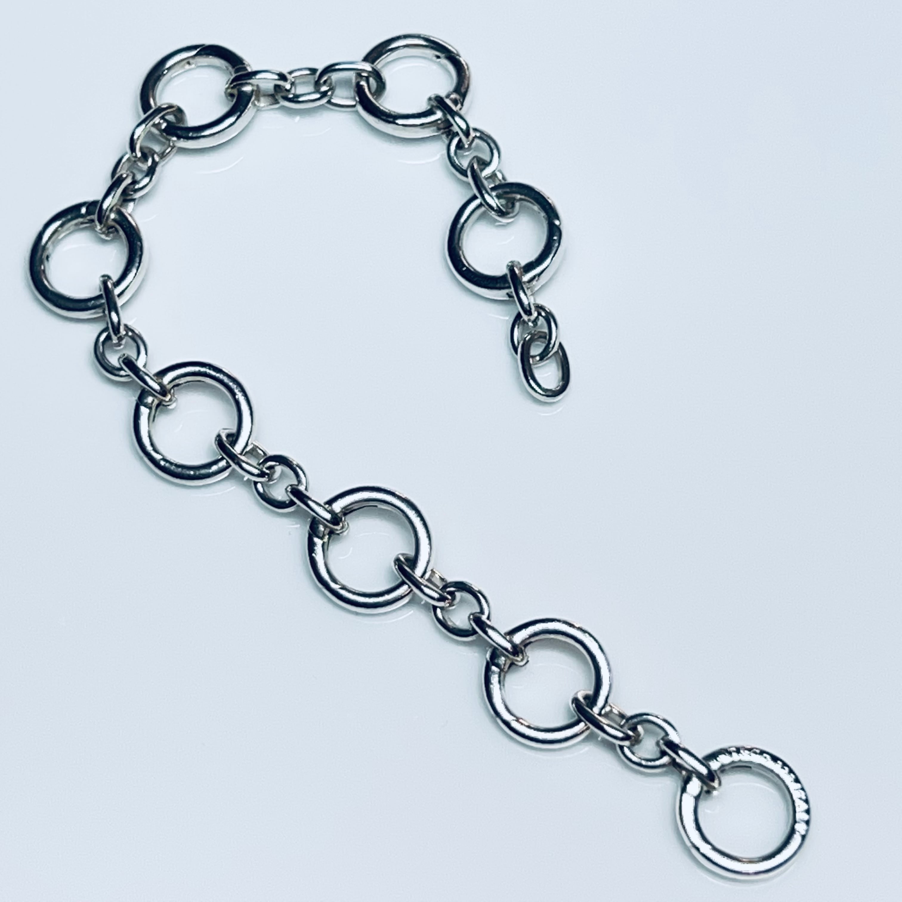 OLD TIFFANY & CO. Round Clasp Link Bracelet Sterling Silver