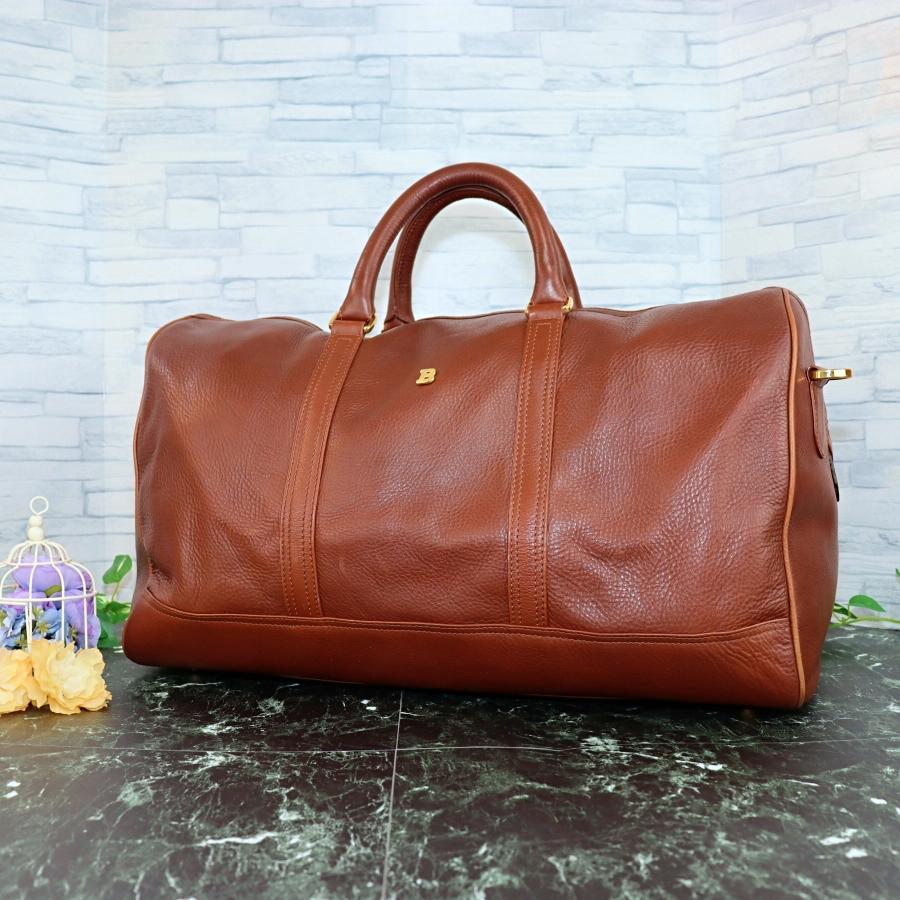 BALLY バリー ボストンバッグ オールレザー 茶色 ショルダー付 旅行