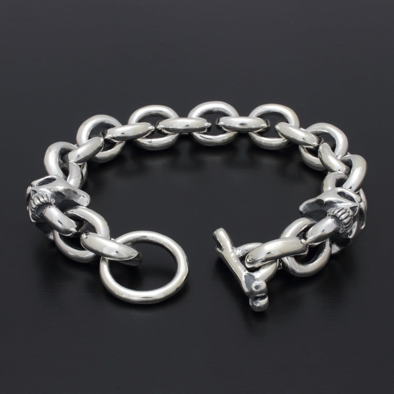 THIRTEENDESIGNS サーティーンデザインズ KB-2 MAD TWO SKULL BRACELET