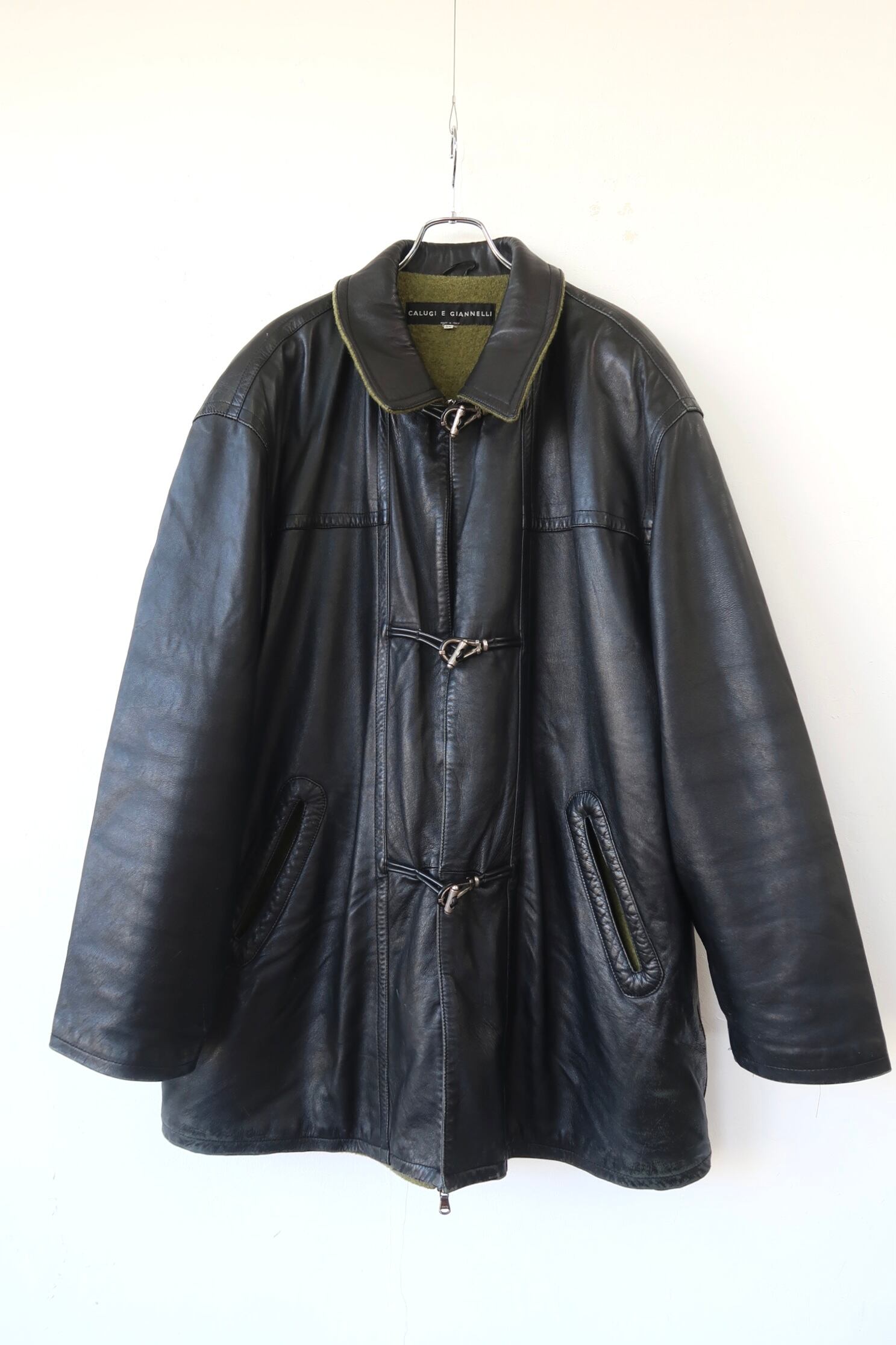 1980s- CALUGI E GIANNELLI layered design leather coat | Pay ID