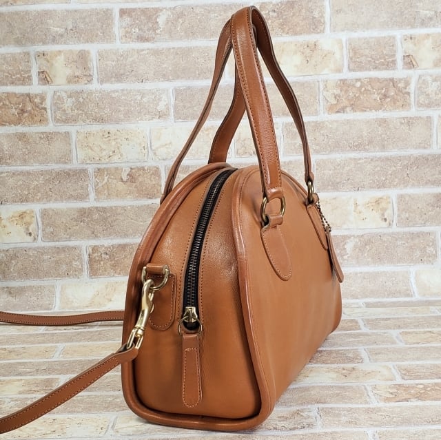 オールドコーチ ☆ USA製 グローブレザー2WAY ハンドバッグ 自立OK