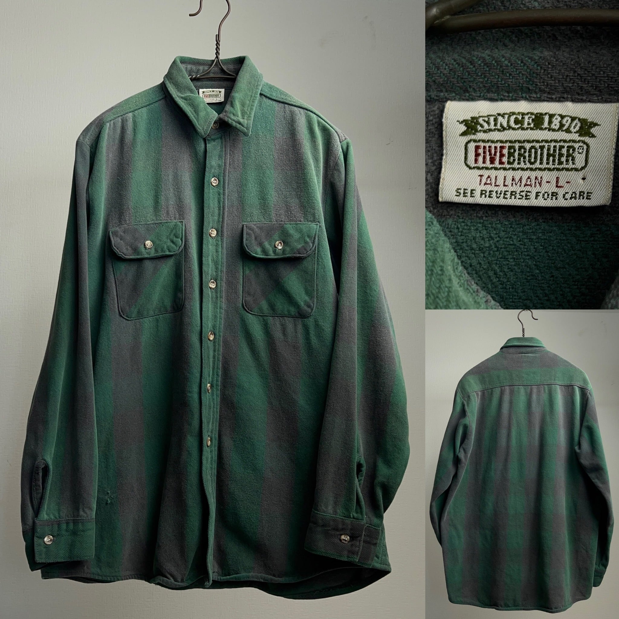 90's Five Brother ヘビーフランネルシャツ 90年代 ヘビネル【0801A63