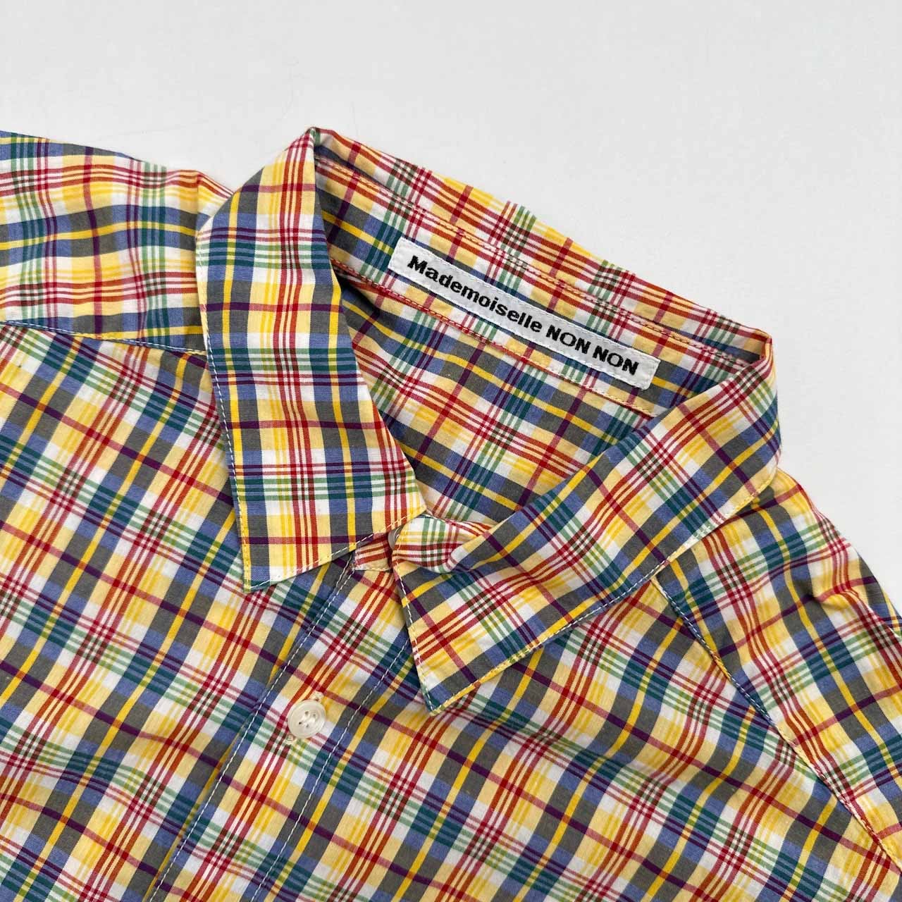 Mademoiselle NON NON マドモアゼルノンノン チェック柄 半袖 シャツ