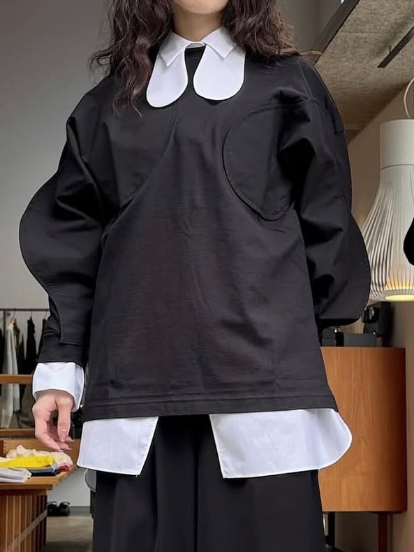 25SS】ENFOLD エンフォルド / APPLIQUE LONG-SLEEVES T-SHIRT / T