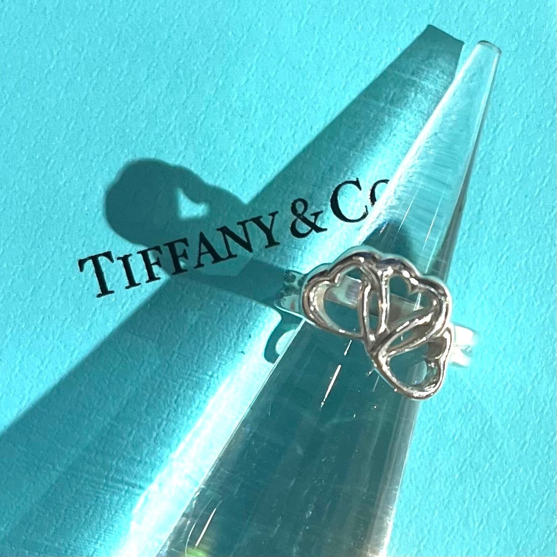 TIFFANY&CO.】1893 トリプルオープンハート リング 12号／シルバー925