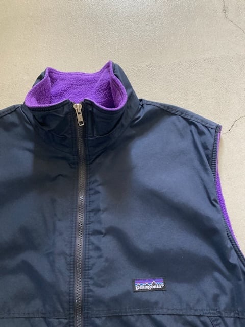 ネイビー×パープルM：patagonia パタゴニア ナイロン フリース ベスト