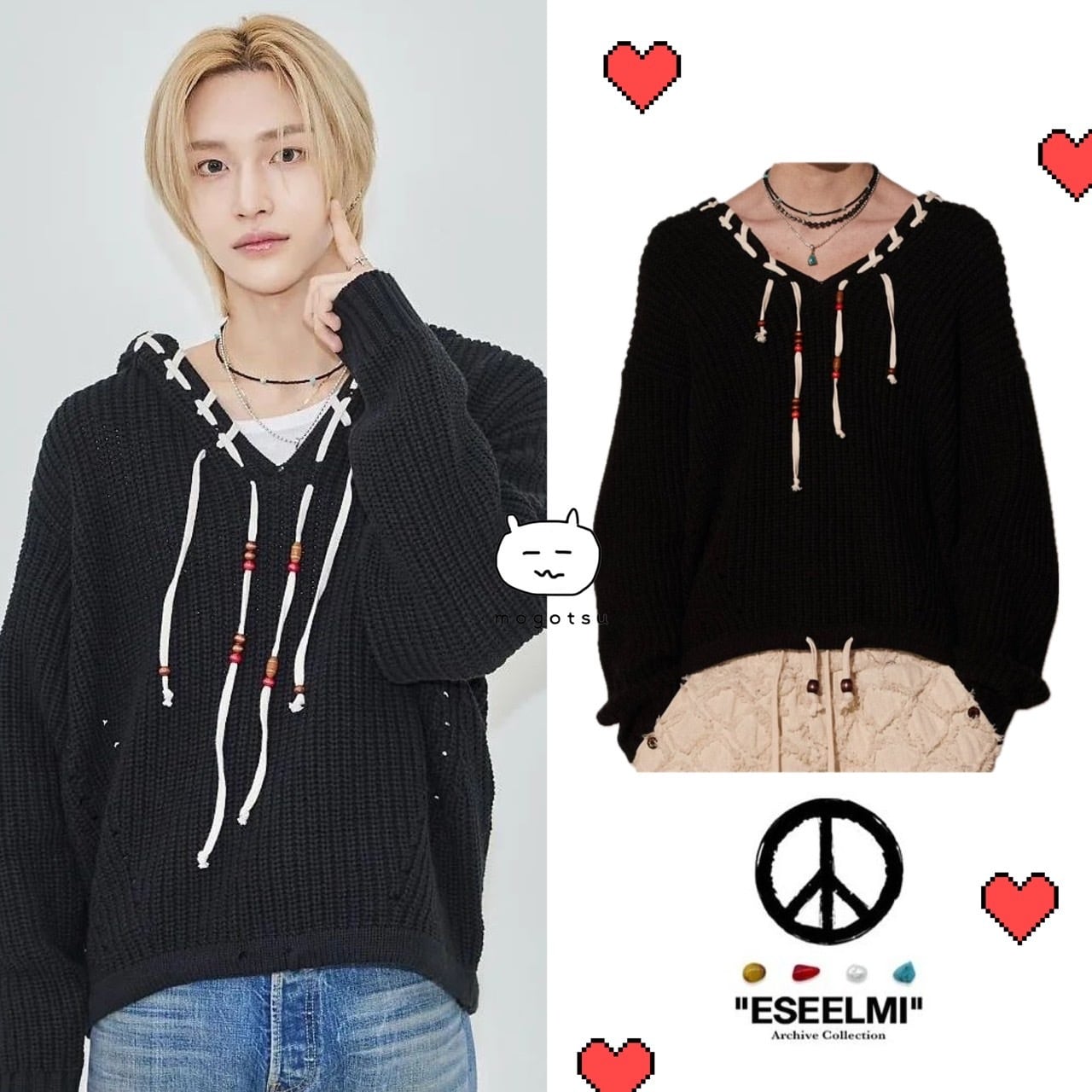 ☆RIIZE ウォンビン 着用！！【ESEELMI】ESEELMI ARCHIVE KNIT HOOD