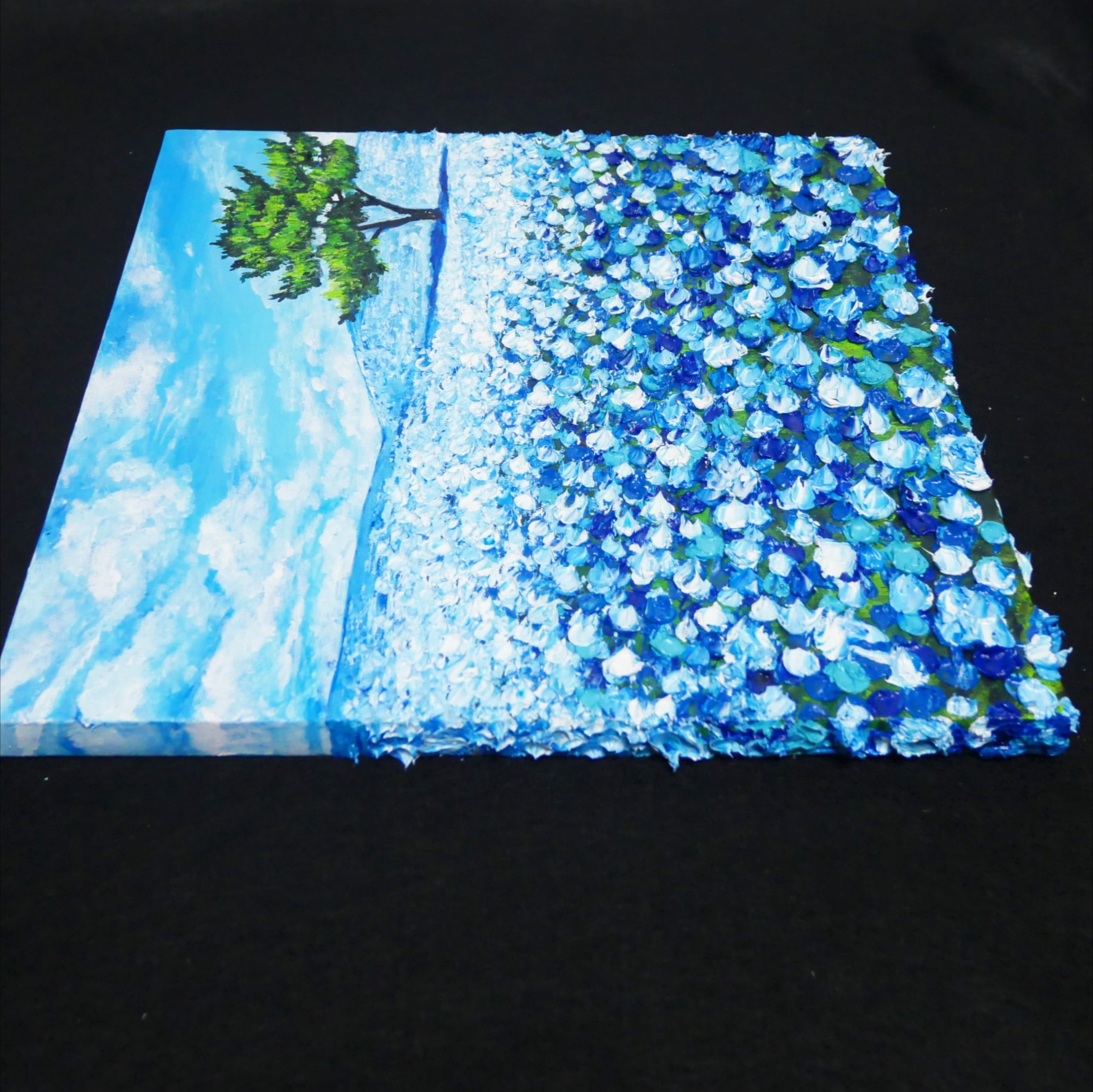 油絵 絵画 アートパネル【ネモフィラの丘】 | HIROSHI1990