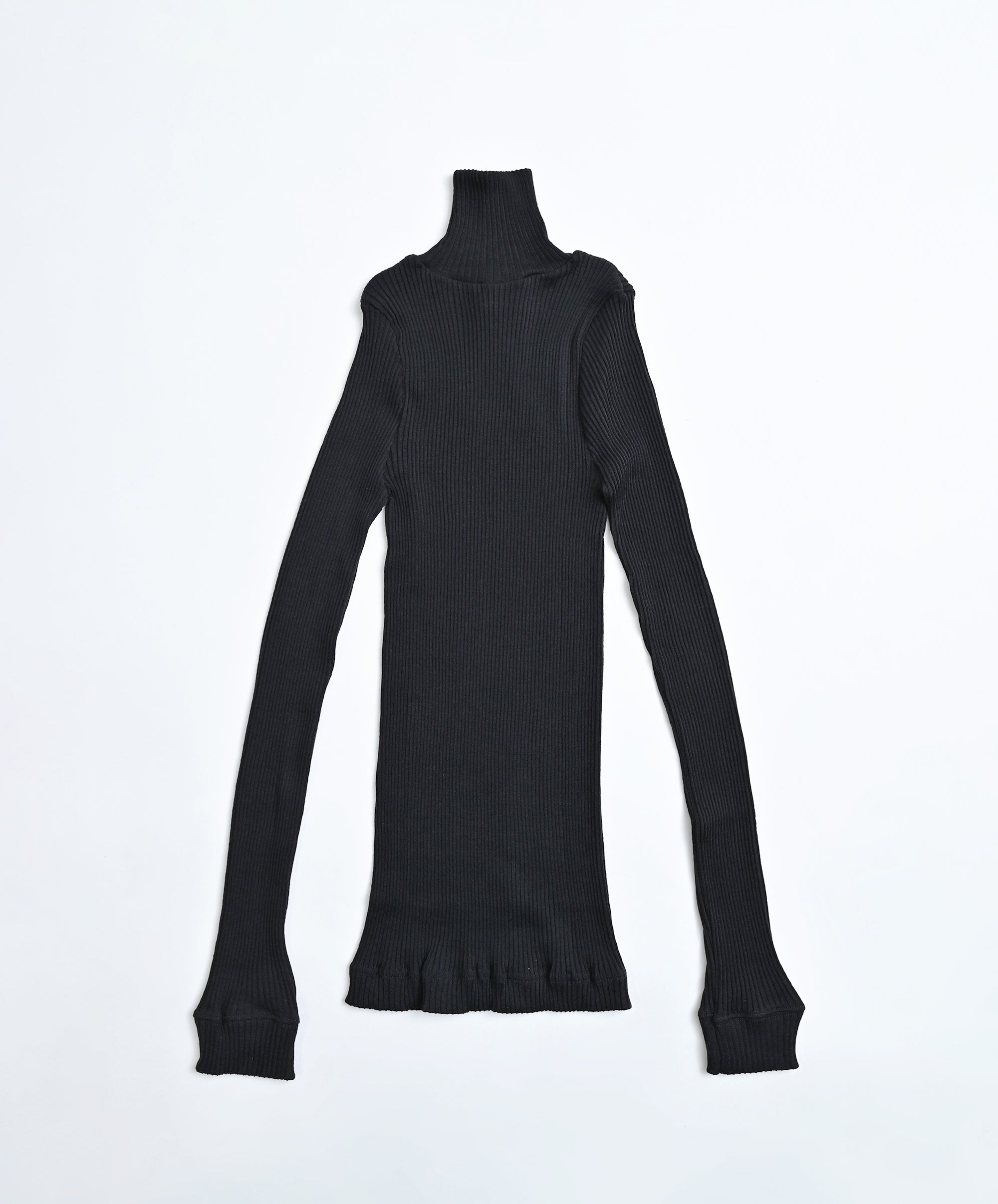 gicipi/ジチピ】 ウールシルク リブタートルネック プルオーバー リブ