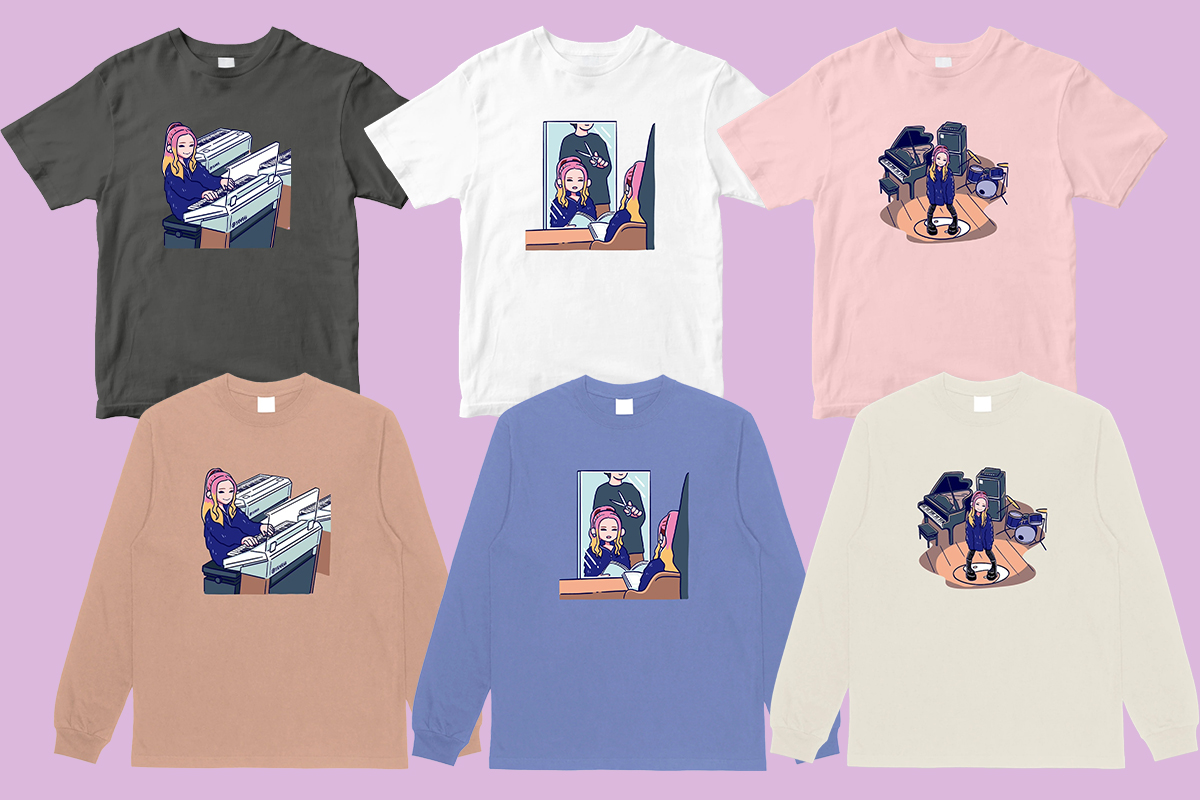 やまもとひかるアーティスト・ブック掲載のイラストがTシャツとして