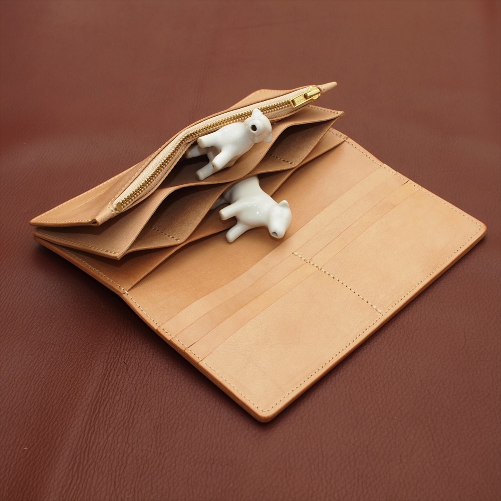 OM-465 【両銀面プレミアム】栃木レザーナチュラルヌメ牛革シンプル