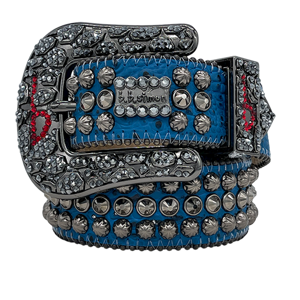 BBSIMON BELTS WITH ITALIAN LEATHER AND SWAROVSKI CRYSTAL MADE IN USA