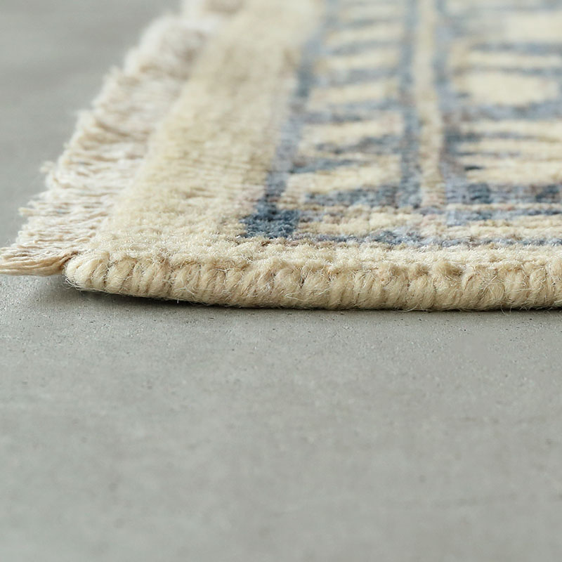 ヴィンテージ風ラグ【試作品】 ウール100％絨毯 [DP02df] ベージュ