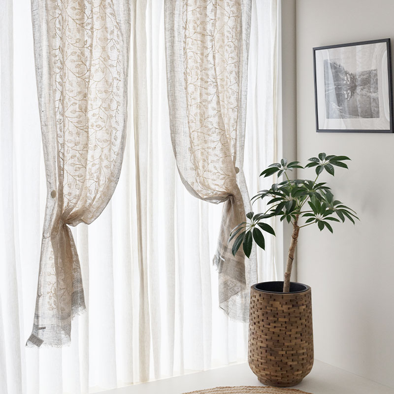 オールリーフ / グリーン / レイヤードカーテン | ボー・デコール