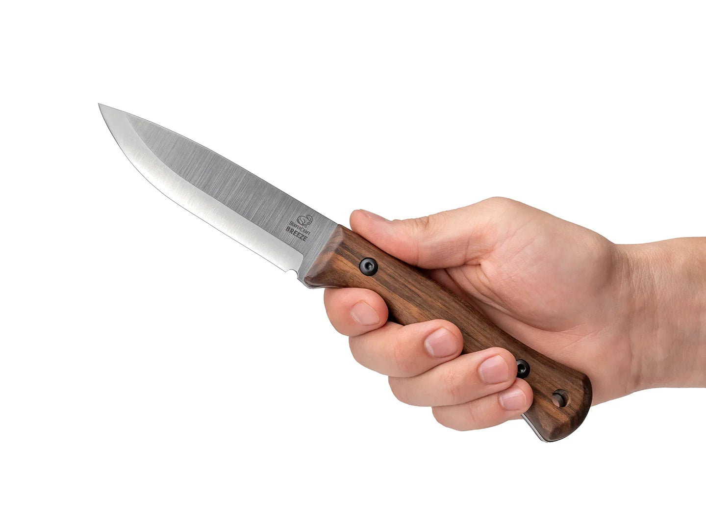 Carbon Steel Bushcraft Knife Walnut Handle With Leather Sheath