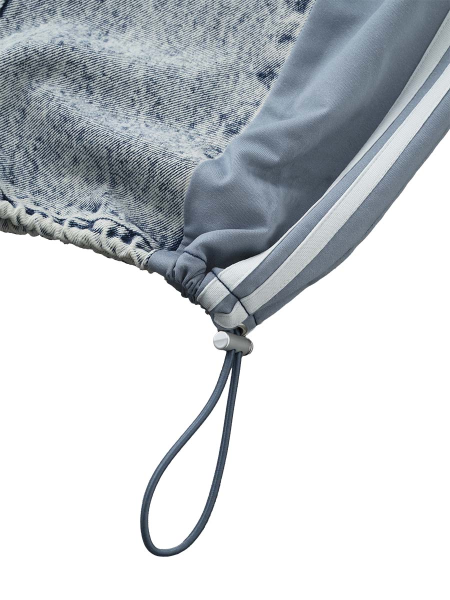 BEFTEY / 切り替えジャージーデニムパンツ（ブルーブルー）