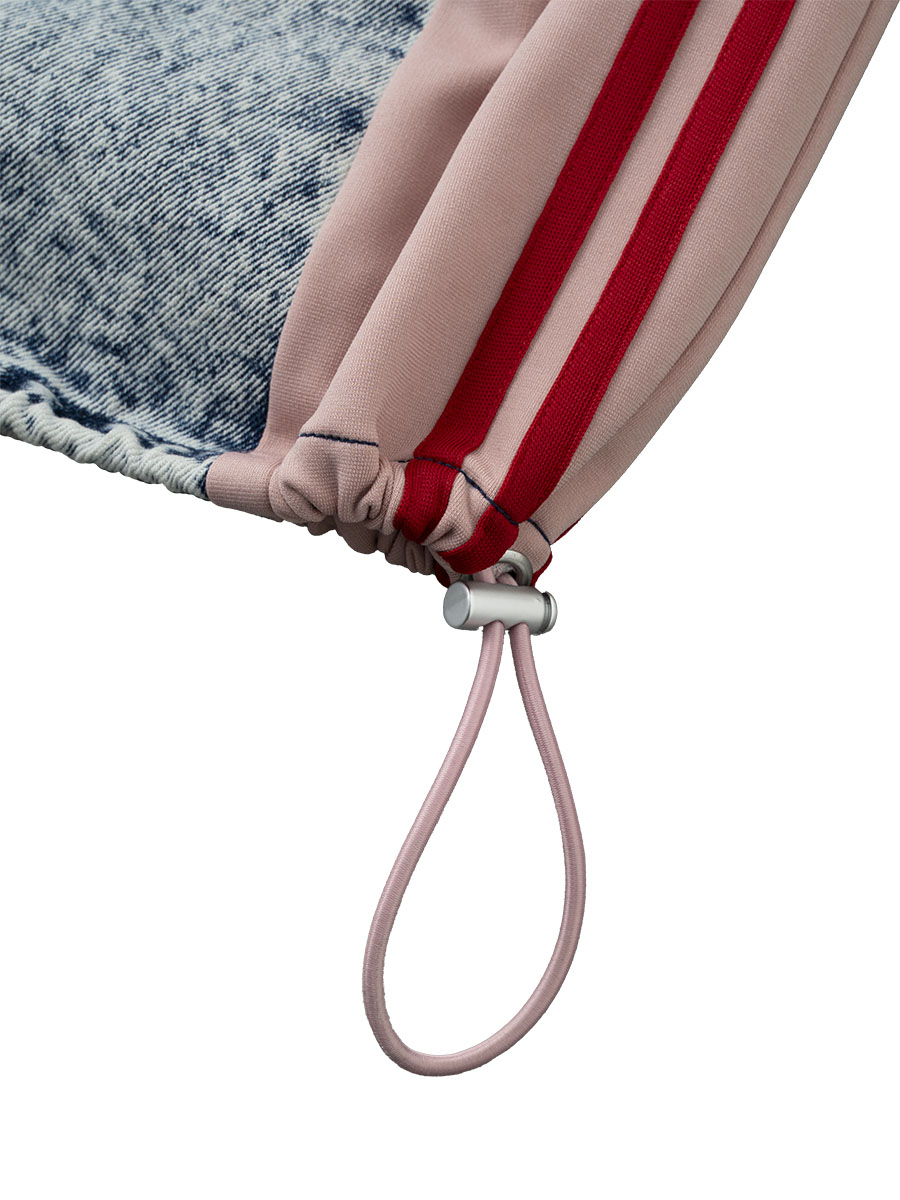 BEFTEY / 切り替えジャージーデニムパンツ（ブルーピンク）