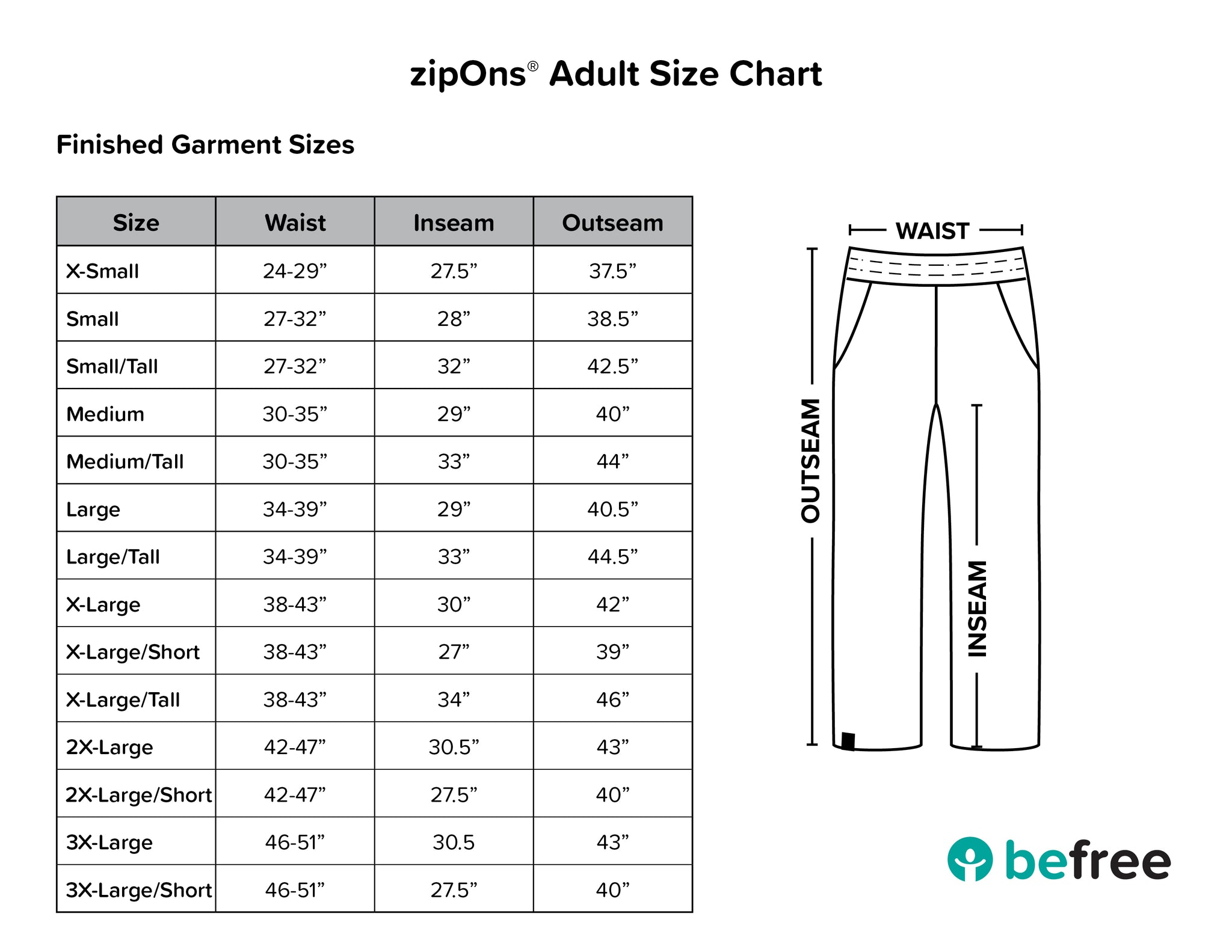 Pants With Zipper on Sides | zipOns Adult Heavyweight – befree