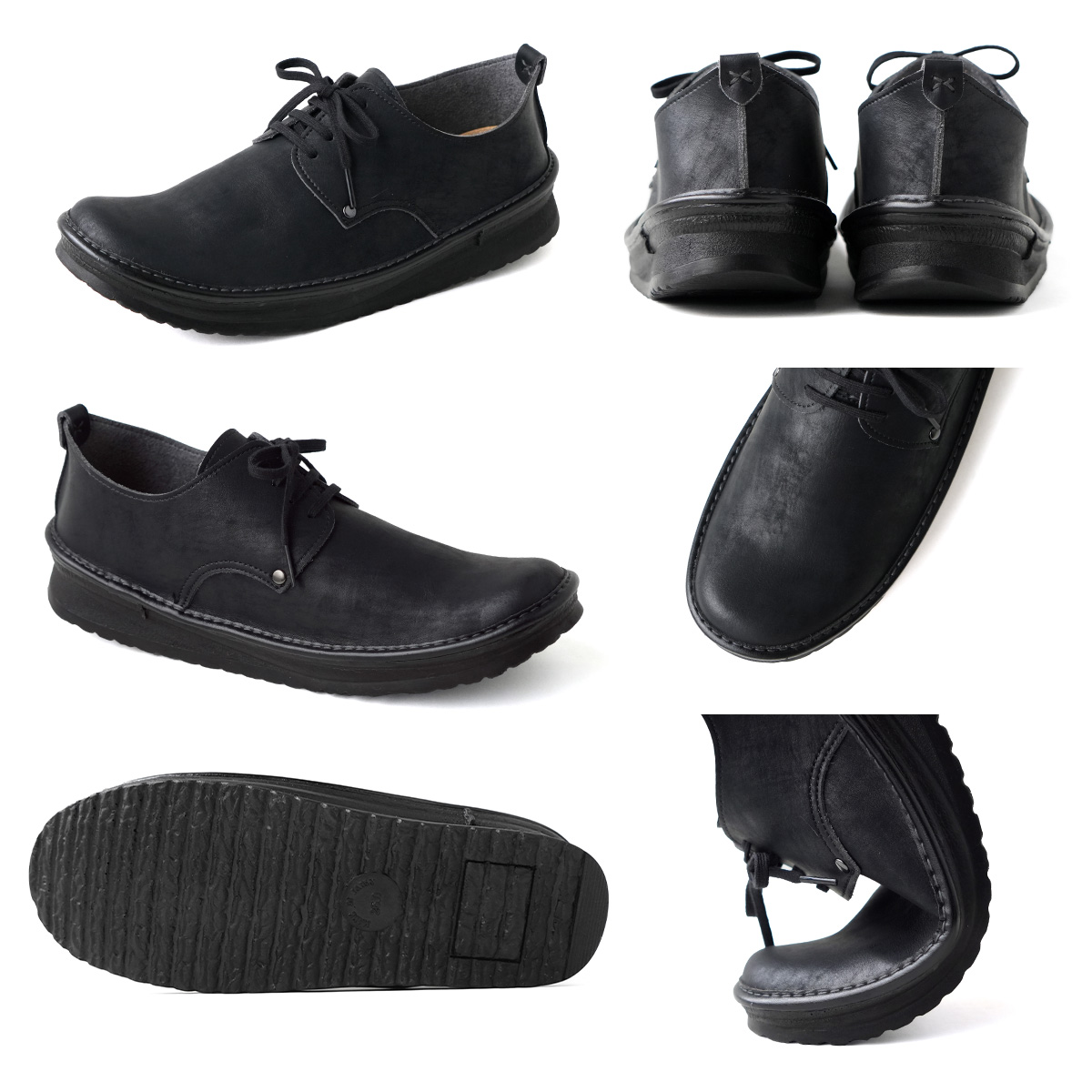 メンズ レースアップシューズ ウエッジヒール 紐靴 紳士靴 通勤