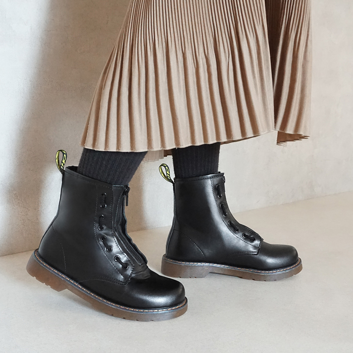 編み上げブーツ クイックリリースジッパー ファスナー バイク サバゲー