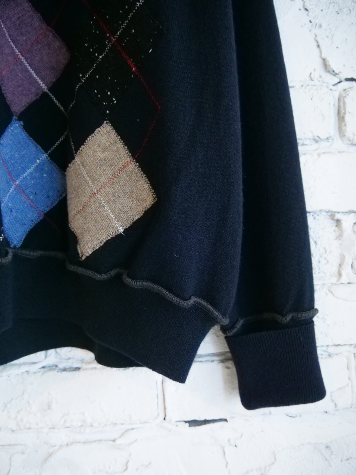 MAATEE&SONS CASHEMEREPATCH ARGAILE SWEATER マーティーアンドサンズ