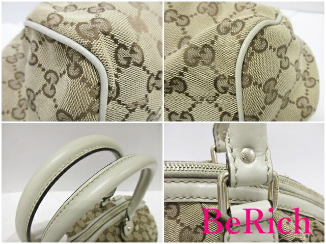 グッチ GUCCI 2way トートバッグ 223974 GG キャンバス 白 ベージュ