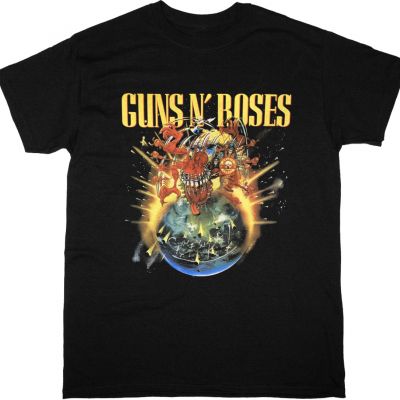 GUNS N ROSES TOUR 2025 NEW BLACK T-SHIRT