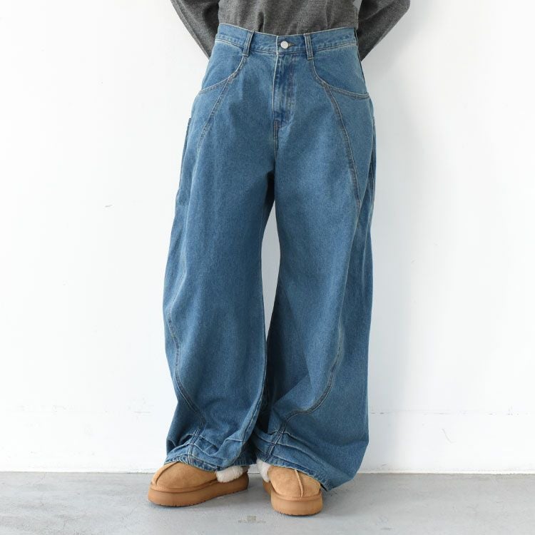 tuck design denim pants タックデザインデニムパンツ/KM25WG03/Knuth
