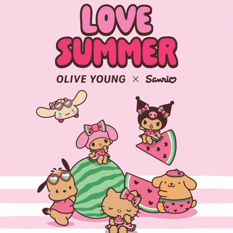 オリーブヤング×日焼けサンリオの大規模な最大級コラボが遂にスタート