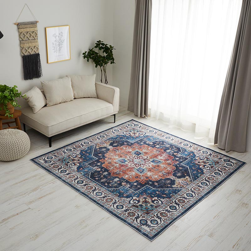 本格的なデザインラグをお手頃価格で♪洗えるプリントラグ『メイソン