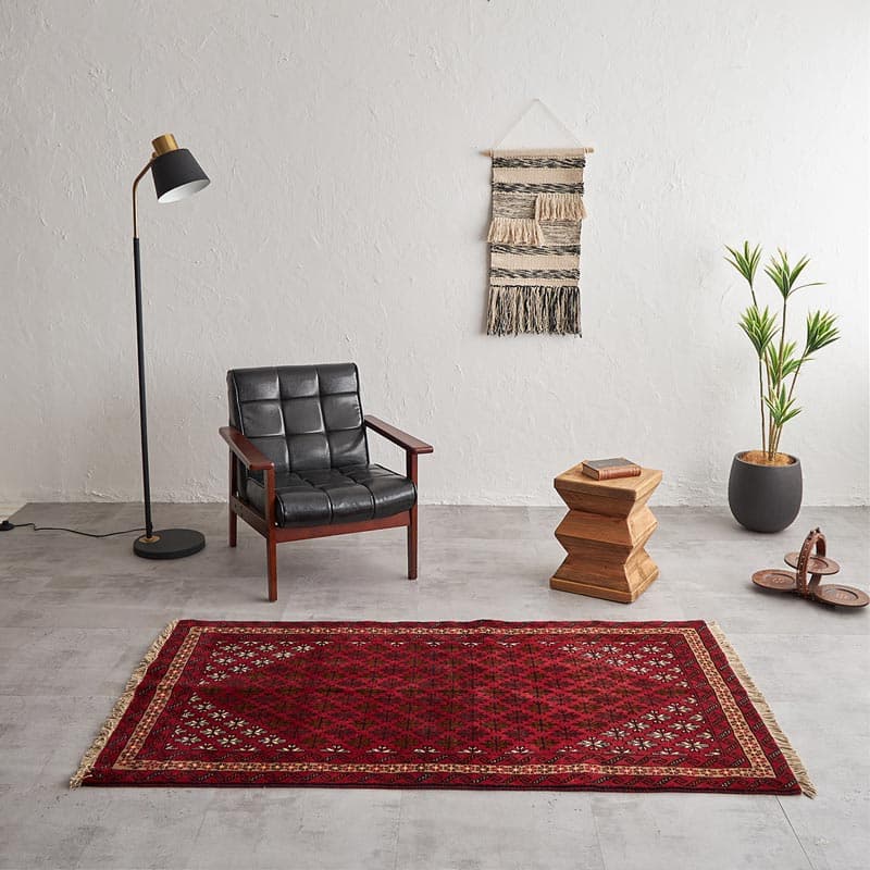 一点もので、一生もの】天然ウール100%トライバルヴィンテージラグ 約