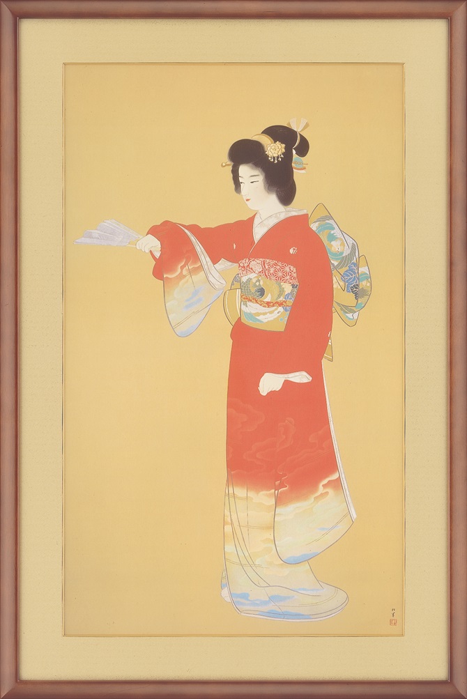 上村松園、舞仕度、希少画集画、新品額装付 上村松園「序の舞」版画 絵画買取・販売の小竹美術