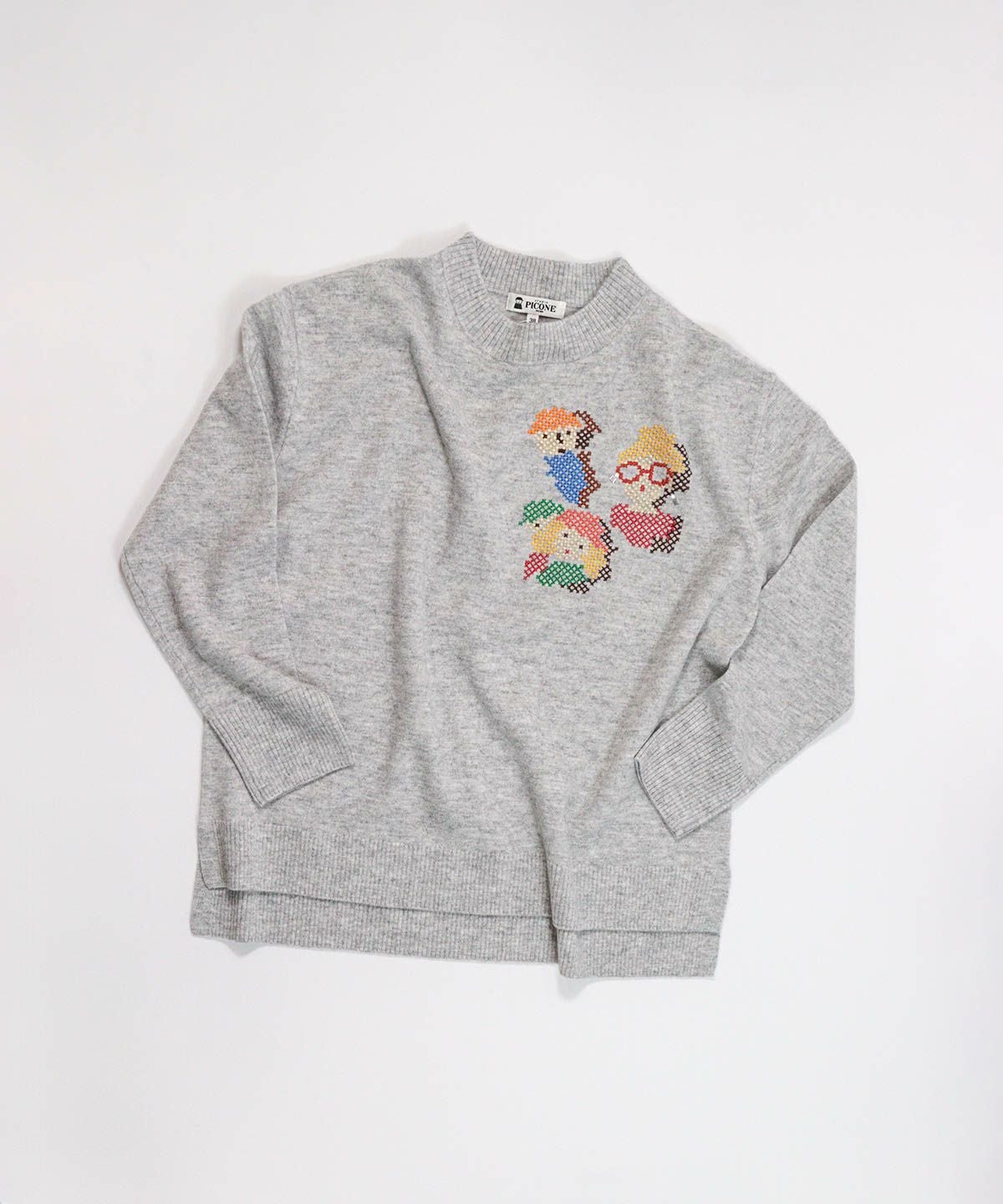 ウール100％ピクセル刺繍ニット|スタジオピッコーネ - ゴルフウェアや